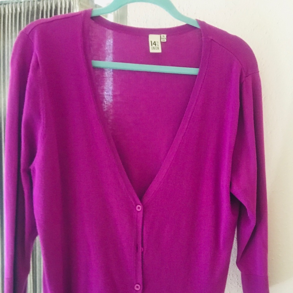 COPY - Dark fuchsia cardigan , 14th & Union, Size…